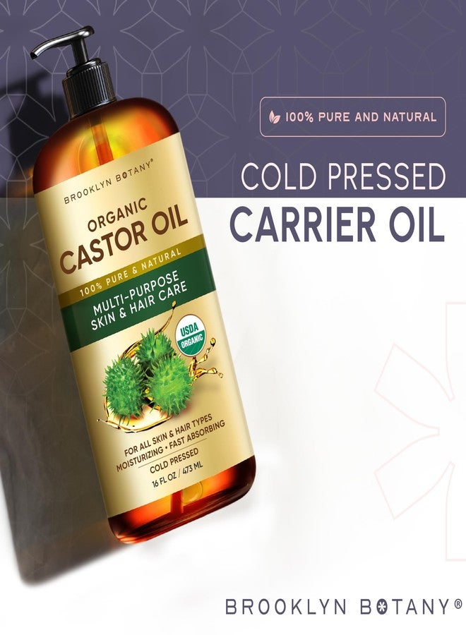 بروكلين بوتاني زيت الخروع العضوي المعصور على البارد من بروكلين بوتاني | للشعر والبشرة والوجه | 16 أونصة سائلة | نقي وطبيعي 100% | زيت ناقل للزيوت العطرية والعلاج بالروائح والتدليك | خالٍ من الهكسان - Image 2